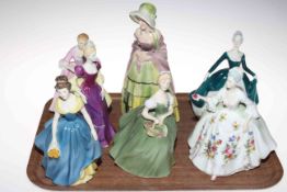 Collection of six Royal Doulton figures and Katzhutte figure.