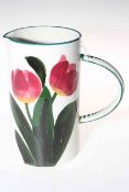 Wemyss ware tall jug decorated with tulips, 18cm high.
