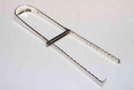 Pair Georgian crested silver asparagus tongs by Richard Crossley, circa 1800.