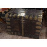 Antique brass bound silver chest, 59cm by 84cm.