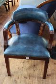 Barker & Stonehouse blue leather desk chair.