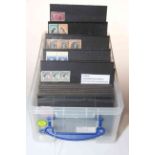 Box of Commonwealth stamp mint and used stockcards (approx.