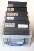 Box of Commonwealth stamp mint and used stockcards (approx.