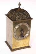 Ornate brass cased mantel clock with silvered dial, movement marked Buren No. 118852.