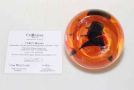 Caithness glass paperweight, 1940's Britain Church, No.