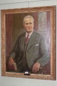 Large portrait oil on canvas of C W Gilchrist, founder Gilchrist Brothers Ltd, 89cm by 69.