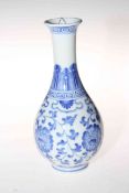 Chinese porcelain blue and white vase, decorated with scrolling foliage,