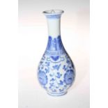 Chinese porcelain blue and white vase, decorated with scrolling foliage,