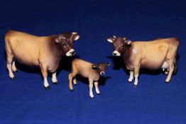 Beswick Jersey bull 'Ch. Dansley Coy Boy' 1422, Jersey cow 'Ch.