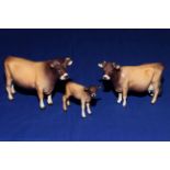 Beswick Jersey bull 'Ch. Dansley Coy Boy' 1422, Jersey cow 'Ch.