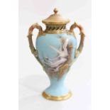 Royal Worcester swan vase, lid and cover,