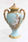 Royal Worcester swan vase, lid and cover,