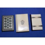 Two Victorian ivory aide de memoires and needle case (3).