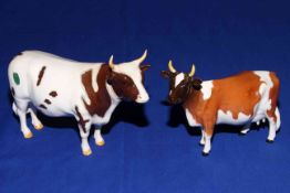 Beswick Ayrshire bull 'Ch. Whitchill Mandate' 14548 and Ayrshire cow 'Ch. Ickham Bessie' 150 (2).