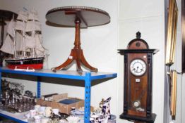 Victorian walnut and ebonised wall clock,