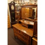 Edwardian dressing table, three drawer chest and inlaid pot cupboard (3).