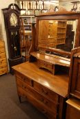 Edwardian dressing table, three drawer chest and inlaid pot cupboard (3).