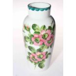 Wemyss ware Japan vase decorated with wild roses, 21cm high.