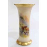 Royal Worcester vase painted with highland cattle and signed H Stinton, shape No.