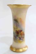 Royal Worcester vase painted with highland cattle and signed H Stinton, shape No.