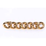 9 carat gold interlocking link bar brooch.