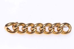 9 carat gold interlocking link bar brooch.