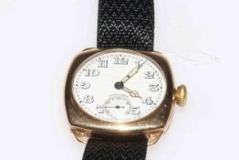 Gent's 1930's Longine 9 carat gold wrist watch.