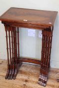 Mahogany quartetto nest of four spider leg tables (largest 71cm by 50cm).