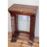 Mahogany quartetto nest of four spider leg tables (largest 71cm by 50cm).