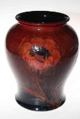 Large Moorcroft big poppy flambé vase, 28cm.