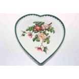 Wemyss ware heart shaped tray decorated with wild roses.