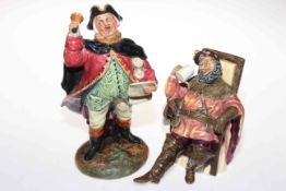 Two Royal Doulton figures, Town Crier HN2119 and The Foaming Quart HN2162.