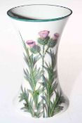 Small Wemyss ware waisted vase decorated with thistles, 15.5cm.
