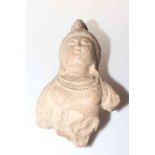 Antique Chinese stone carving of Buddhist figure, 25cm in length.