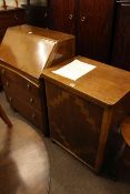 Early 20th Century cabinet sewing machine and three drawer bureau (2).