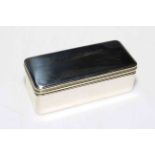 George III silver snuff box by John Robins, London 1817.