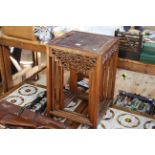 Chinese rosewood and brass inlaid quartetto nest of tables (largest 59.5cm by 37cm).