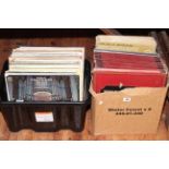 Two boxes of LP records including classical, brass, pop.