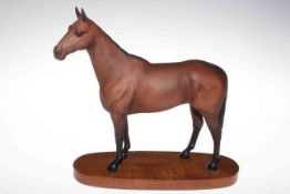 Beswick Arkle racehorse, on wood plinth.