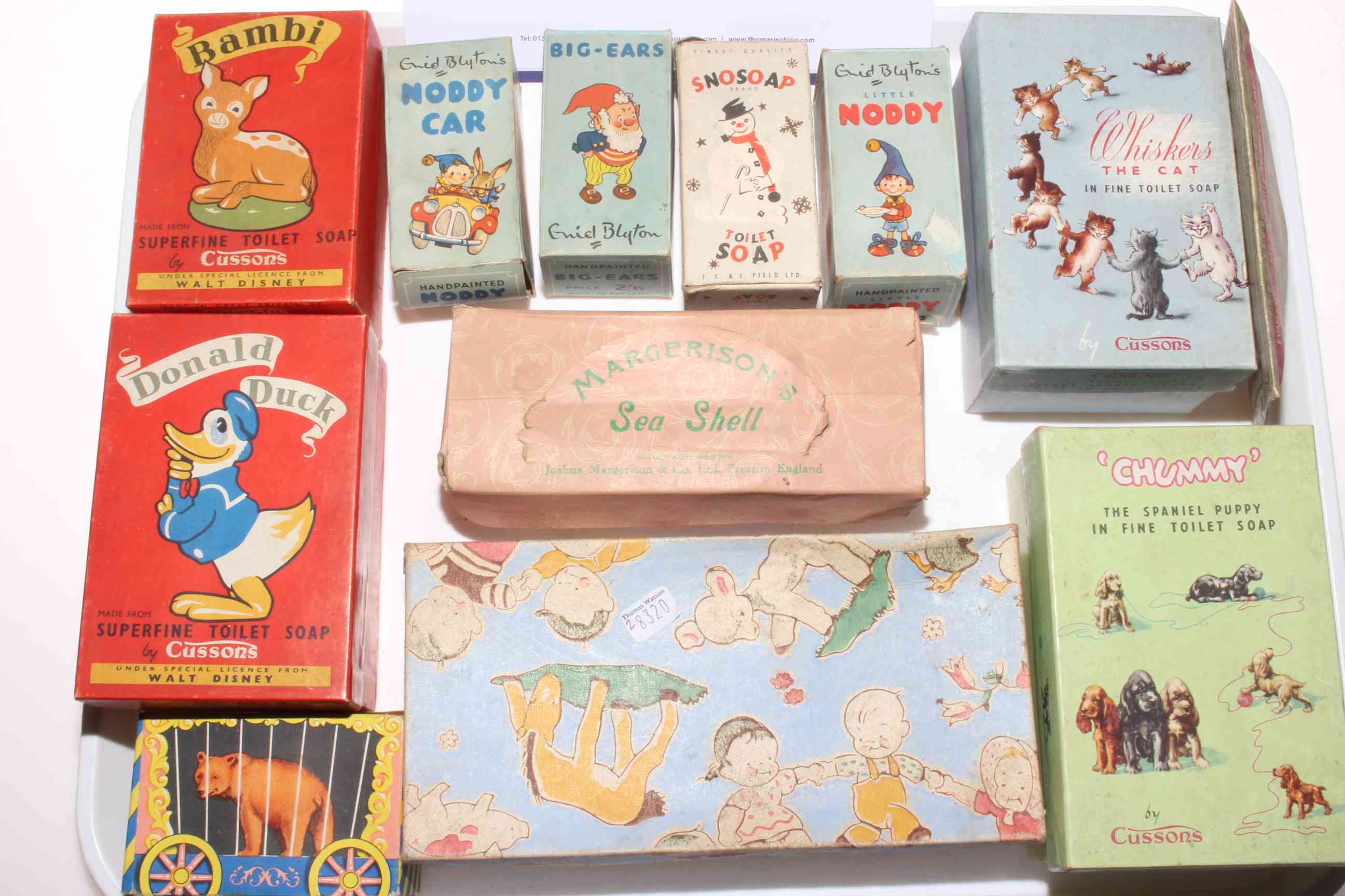 Collection of eleven boxed novelty soaps.