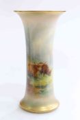 Royal Worcester vase painted with highland cattle, signed H Stinton, shape No.