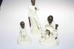 Three Minton bronze and white porcelain figures 'Spellbound',
