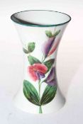 Small Wemyss ware waisted vase decorated with sweet pea, 15.5cm high.