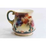 Royal Worcester Hadley mug painted with berries, shape No. 268, date code for 1904, 8cm.