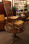 Snap top supper table, farmhouse chair, stool and adjustable reading stand (4).