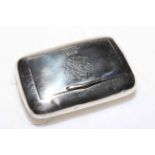 Late Victorian silver snuff box bearing 'Ducal' crest, Birmingham 1894.