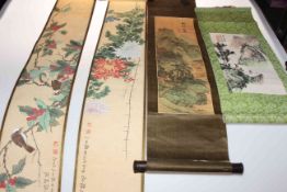 Collection of Chinese signed scrolls (4).