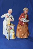 Two Royal Doulton figures, A Penny's Worth, and Tea Time.