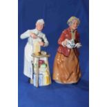 Two Royal Doulton figures, A Penny's Worth, and Tea Time.