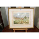 D. Mary Mowill, Haymaking, watercolour, signed lower right, 23cm by 33cm, in glazed frame.